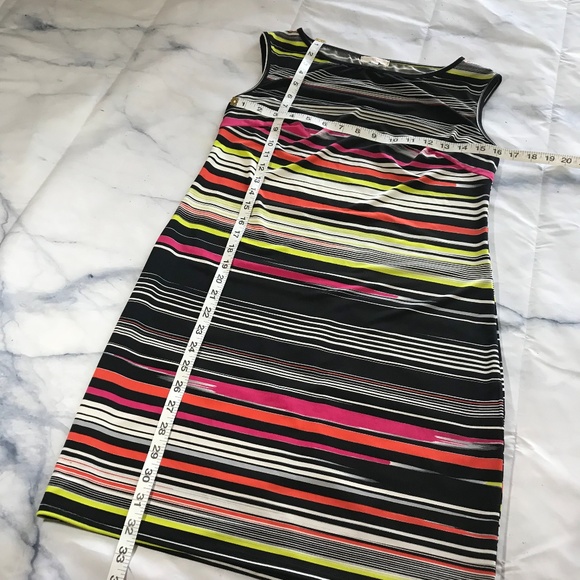 Trina by Trina Turk Black Neon Stripe Sheath Dress - Picture 6 of 8